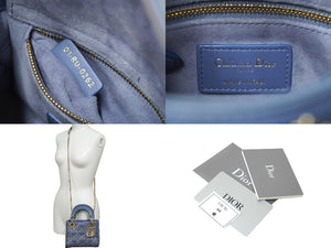 Christian Dior クリスチャンディオール レディディオール ハンドバッグ 2way 星 ブルー レザー ゴールド金具 美品 中古 62822