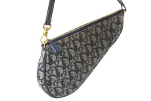 Load image into Gallery viewer, ChristianDior クリスチャンディオール サドルポーチ ワンショルダーバッグ トロッター MC 1012 ネイビー 美品 中古 62823