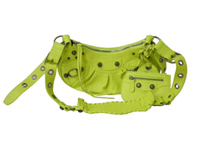 BALENCIAGA バレンシアガ Le Cagole Xs Shoulder Bag 671309 7206 002123 ショルダーバッグ ネオンイエロー 美品 中古 62825
