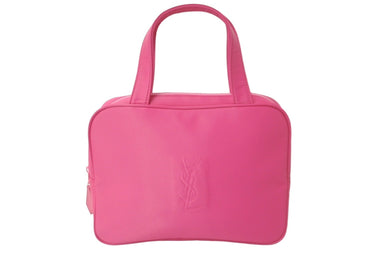YVES SAINT LAURENT イヴ サンローラン ハンドバッグ カサンドラ キルティング YSLロゴ ナイロン ピンク 美品 中古 62826 