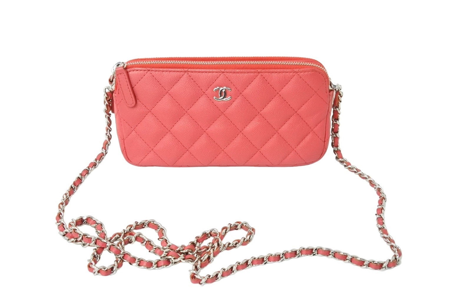 CHANEL シャネル 長財布 チェーンウォレット ココマーク 25番台 レッド 