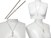 Load image into Gallery viewer, 極美品 CHANEL シャネル ココマークネックレス フェイクパール ぶら下がりB13S刻印 GP ゴールド ホワイト 中古 62829