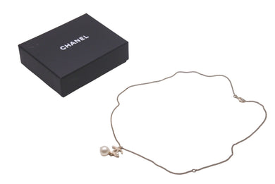 極美品 CHANEL シャネル ココマークネックレス フェイクパール ぶら下がりB13S刻印 GP ゴールド ホワイト 中古 62829