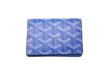 Load image into Gallery viewer, GOYARD ゴヤール マルゼルブ カードケース ヘリンボーン柄 ブルー 美品 中古 62841