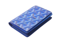 Load image into Gallery viewer, GOYARD ゴヤール マルゼルブ カードケース ヘリンボーン柄 ブルー 美品 中古 62841