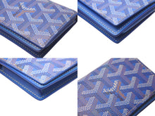Load image into Gallery viewer, GOYARD ゴヤール マルゼルブ カードケース ヘリンボーン柄 ブルー 美品 中古 62841