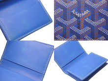 Load image into Gallery viewer, GOYARD ゴヤール マルゼルブ カードケース ヘリンボーン柄 ブルー 美品 中古 62841