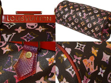 Load image into Gallery viewer, 極美品 LOUIS VUITTON ルイヴィトン モノグラムウォーターカラー リチャードプリンス パピヨン ハンドバッグ M95730 ブラウン レッド 中古 62844