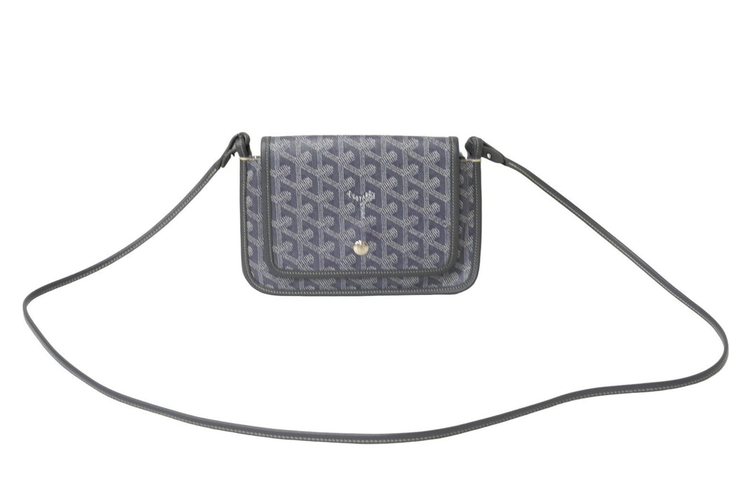 極美品 GOYARD ゴヤール プリュメ ショルダーバッグ ポーチウォレット PLUMETPMLTY50CL50P PVC レザー グレー 中古 62846