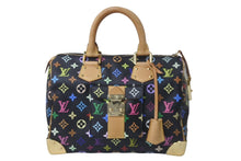 Load image into Gallery viewer, 極美品 LOUIS VUITTON ルイヴィトン ハンドバッグ スピーディ 30 M92642 村上隆 マルチカラー ブラック 中古 62847