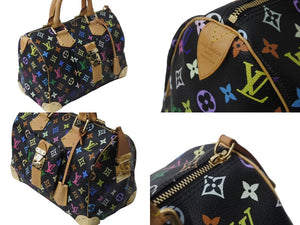 極美品 LOUIS VUITTON ルイヴィトン ハンドバッグ スピーディ 30 M92642 村上隆 マルチカラー ブラック 中古 62847