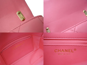 極美品 22SS CHANEL シャネル チェーンショルダーバッグ AS3213 ラムスキン ピンク ゴールド金具 ランダム 中古 62850