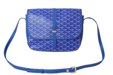Load image into Gallery viewer, GOYARD ゴヤール ベルヴェデーレMM ショルダーバッグ BELVE3MMLTY10CG10P ブルー PVC レザー シルバー金具 美品 中古 62851