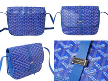 Load image into Gallery viewer, GOYARD ゴヤール ベルヴェデーレMM ショルダーバッグ BELVE3MMLTY10CG10P ブルー PVC レザー シルバー金具 美品 中古 62851
