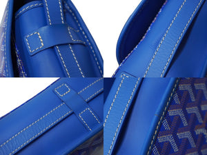GOYARD ゴヤール ベルヴェデーレMM ショルダーバッグ BELVE3MMLTY10CG10P ブルー PVC レザー シルバー金具 美品 中古 62851