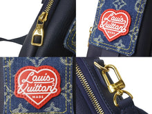 Load image into Gallery viewer, LOUIS VUITTON ルイ ヴィトン ダブルフォンポーチ NIGOコラボ M81060 モノグラムデニム トリヨンレザー ショルダー 美品 中古 62853