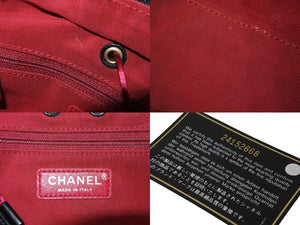 CHANEL シャネル レザーポーチ 24番台 キルティング ドローコード ブラック ゴールド金具 美品 中古 62861