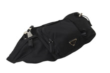 Load image into Gallery viewer, PRADA プラダ ウエストバッグ ボディバッグ 2VL056 トライアングルロゴ サフィアーノレザー ブラック シルバー金具 美品 中古 62862