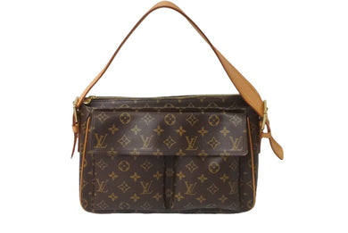 LOUIS VUITTON ルイヴィトン ショルダーバッグ ヴィバシテGM M51163 ブラウン PVC レザー ゴールド金具 美品 中古 62863