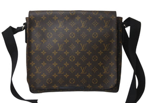 極美品 LOUIS VUITTON ルイ ヴィトン ディストリクトMM ショルダーバッグ モノグラムマカサー M40934 ブラウン ブラック 中古 62868