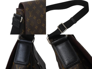 極美品 LOUIS VUITTON ルイ ヴィトン ディストリクトMM ショルダーバッグ モノグラムマカサー M40934 ブラウン ブラック 中古 62868