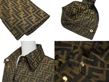 Load image into Gallery viewer, 極美品 FENDI フェンディ ズッカ柄 ジャケット シャツ ベルト付き FJ7267 A5W3 サイズ36 ブラウン 中古 62884