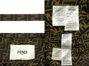 極美品 FENDI フェンディ ズッカ柄 ジャケット シャツ ベルト付き FJ7267 A5W3 サイズ36 ブラウン 中古 62884