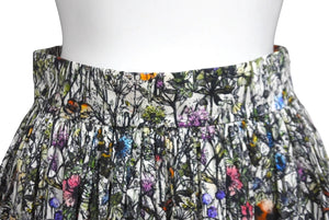極美品 Christian Dior クリスチャンディオール ミルフルール フラワー プリーツ ロングスカート 111J15A3887 サイズ36 中古 62886