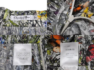 極美品 Christian Dior クリスチャンディオール ミルフルール フラワー プリーツ ロングスカート 111J15A3887 サイズ36 中古 62886