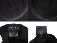 Load image into Gallery viewer, CHANEL シャネル キャップ 帽子 ココマーク 刺繍 調節可能 コットン ブラック ホワイト シルバー金具 良品 中古 62887