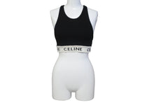Load image into Gallery viewer, CELINE セリーヌ タンクトップ ノースリーブ アスリートブラ 2A68L372N クルーネック ブラック ホワイト S 美品 中古 62888