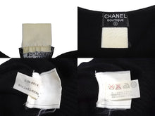 Load image into Gallery viewer, CHANEL シャネル 半袖 ニット 丸首 ココマーク 刺繍 ウール ブラック レディース 美品 中古 62889