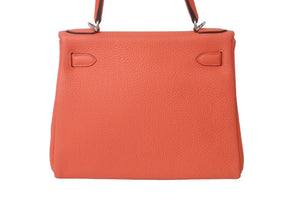 未使用 HERMES エルメス ケリー28 内縫い ローズテキサス Y刻印 トリヨンクレマンス シルバー金具 ハンドバッグ 中古 62916