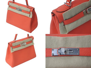 未使用 HERMES エルメス ケリー28 内縫い ローズテキサス Y刻印 トリヨンクレマンス シルバー金具 ハンドバッグ 中古 62916
