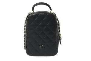 新品未使用 23年完売 CHANEL シャネル ミニリュック AP3753 チェーン ココマーク ブラック キャビアスキン ゴールド金具 中古 62917