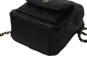 新品未使用 23年完売 CHANEL シャネル ミニリュック AP3753 チェーン ココマーク ブラック キャビアスキン ゴールド金具 中古 62917