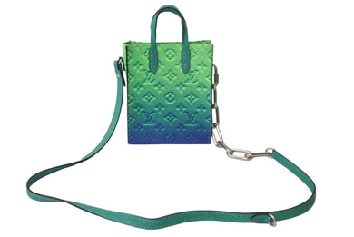 極美品 LOUIS VUITTON ルイヴィトン バッグ サックプラXS イリュージョン 22年コレクション 2way グリーン M81221 レザー 中古 62921