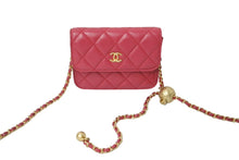 Load image into Gallery viewer, CHANEL シャネル チェーンミニショルダーバッグ ココボール 30番台 ラムスキン ピンク ゴールド金具 美品 中古 62926