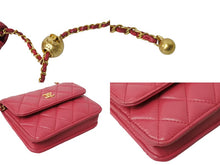 Load image into Gallery viewer, CHANEL シャネル チェーンミニショルダーバッグ ココボール 30番台 ラムスキン ピンク ゴールド金具 美品 中古 62926
