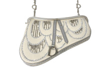 Load image into Gallery viewer, Christian Dior クリスチャンディオール ハンドバッグ ビーズ 09BM-1003 2003年 ガリアーノ シルク ホワイト シルバー金具 中古 62929