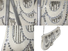 Load image into Gallery viewer, Christian Dior クリスチャンディオール ハンドバッグ ビーズ 09BM-1003 2003年 ガリアーノ シルク ホワイト シルバー金具 中古 62929