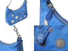 Load image into Gallery viewer, PRADA プラダ Re-Edition 2005 Re-Nylon チェーンワンショルダーバック ブルー ミラー シルバー金具 美品 中古 62930