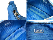 Load image into Gallery viewer, PRADA プラダ Re-Edition 2005 Re-Nylon チェーンワンショルダーバック ブルー ミラー シルバー金具 美品 中古 62930