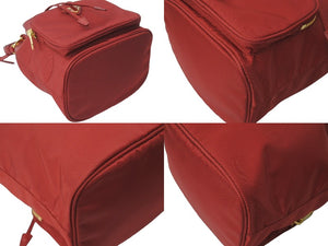 極美品 PRADA プラダ ハンドバッグ 2WAY トライアングルロゴ ナイロン ネレッド巾着 1BH038 中古 62931 