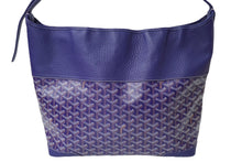 Load image into Gallery viewer, GOYARD ゴヤール ワンショルダーバッグ グレナディン ヘリンボーン レザー PVC ネイビー シルバー金具 美品 中古 62932