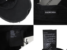 Load image into Gallery viewer, 未使用 BALENCIAGA バレンシアガ POLITICAL DESTROYED キャップ 661884 410B2 コットン ブラック 中古 62937