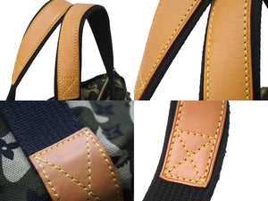LOUIS VUITTON ルイヴィトン モノグラモフラージュ トレイ トートバッグ M95783 村上隆 マークジェイコブス カーキ 美品 中古 62951