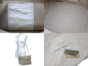 READY MADE レディメイド ジムバック 2wayハンドバッグ RE-CO-WH-00-00-00 コットンキャンバス カーキ シルバー金具 中古 62955