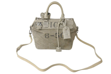 READY MADE レディメイド ジムバック 2wayハンドバッグ RE-CO-WH-00-00-00 コットンキャンバス カーキ シルバー金具 中古 62955