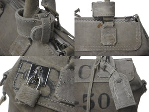 READY MADE レディメイド ジムバック 2wayハンドバッグ RE-CO-WH-00-00-00 コットンキャンバス カーキ シルバー金具 中古 62955